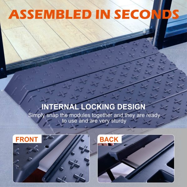 Assemble in seconds; internal locking design; Simply snap the modules together and they are ready; to use and are very sturdy;