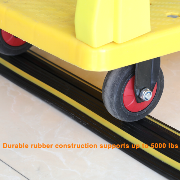 Durable rubber construction supports up to 5000 lbs. Suitable for a variety of vehicles.