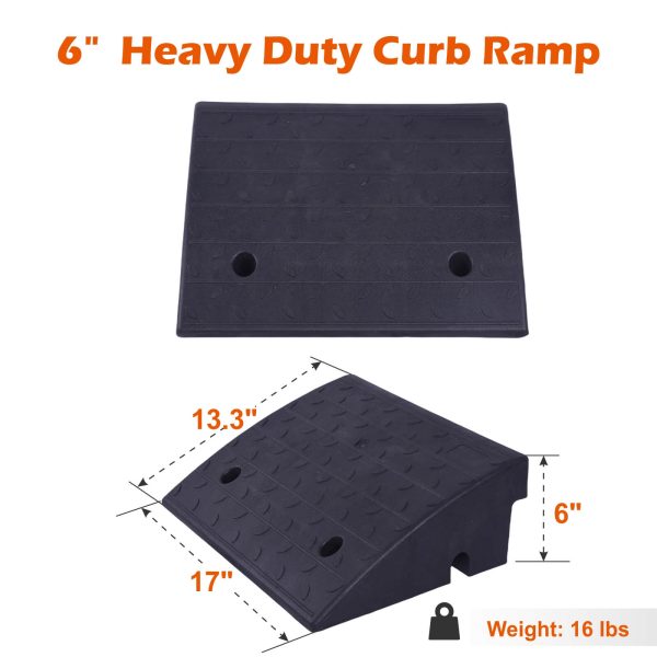 6‘’ Heavy Duty curb Ramp Product dimensions.